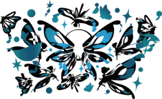 Butterfly Fairy Starbucks Silhouette Cutting Svg Files, Free Vectors File
